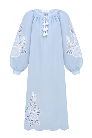 Mallow Blue Midi Dress by FOBERINI on curated-crowd.com