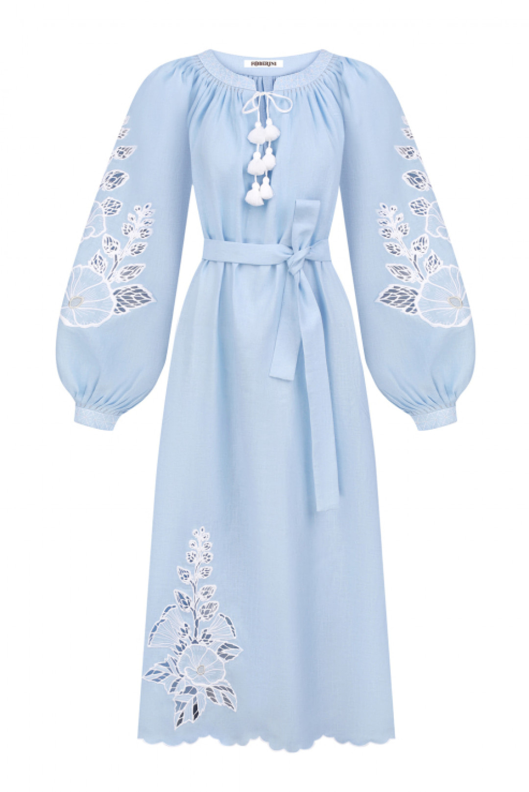 Mallow Blue Midi Dress by FOBERINI on curated-crowd.com