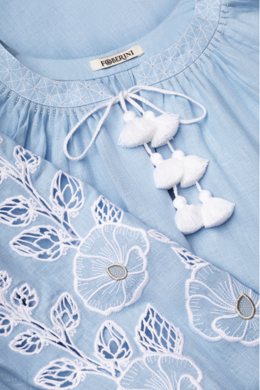 Mallow Blue Midi Dress by FOBERINI on curated-crowd.com