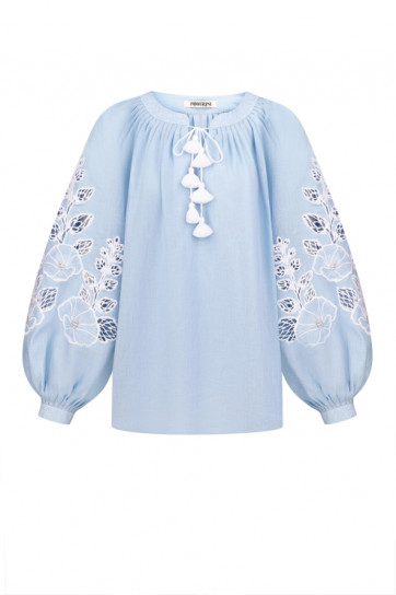 Mallow Blue Blouse by FOBERINI on curated-crowd.com