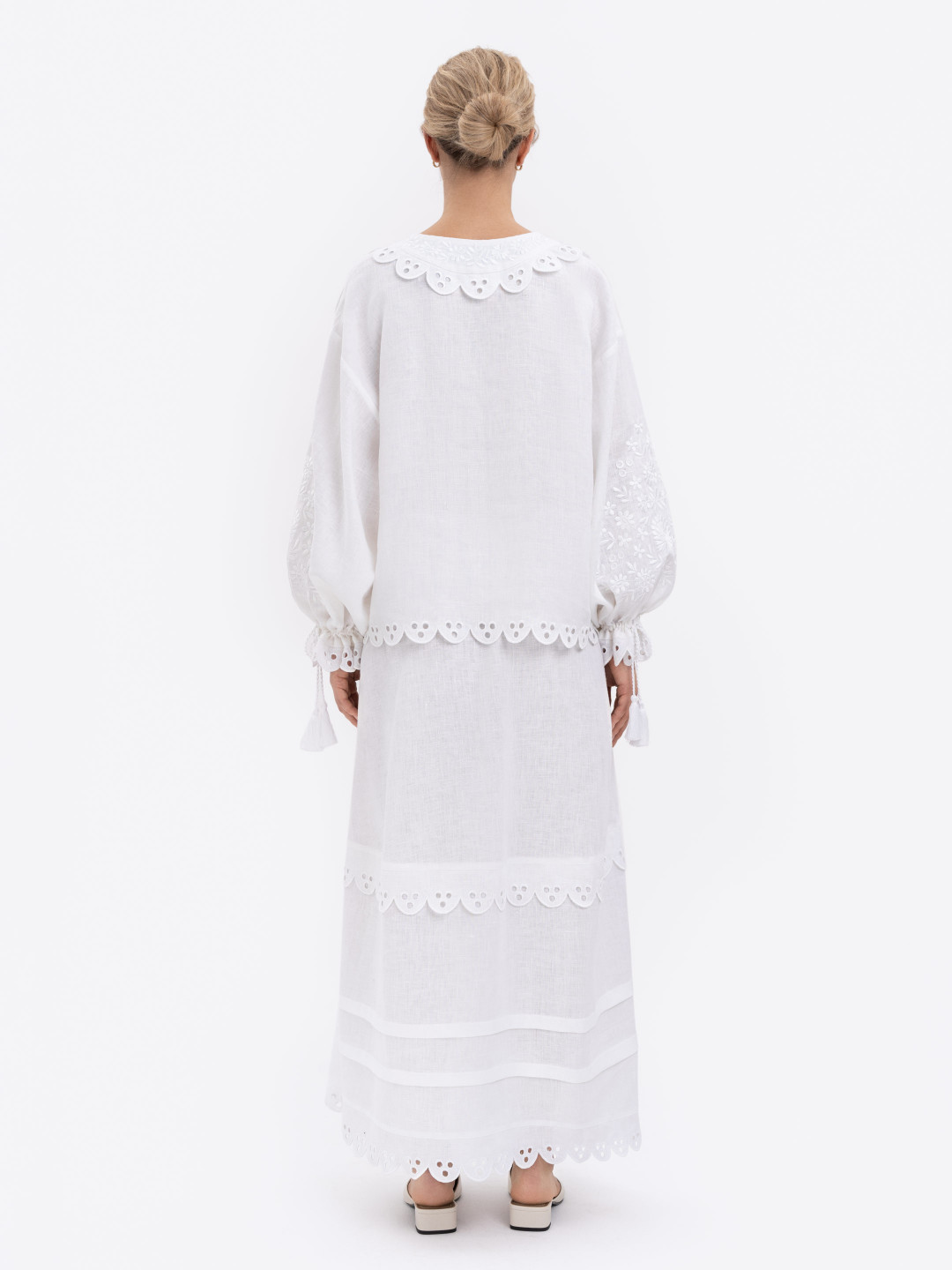 White Linen Skirt Ivan Kvitka by Etnodim on curated-crowd.com