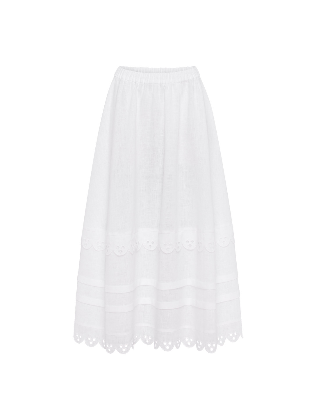White Linen Skirt Ivan Kvitka by Etnodim on curated-crowd.com