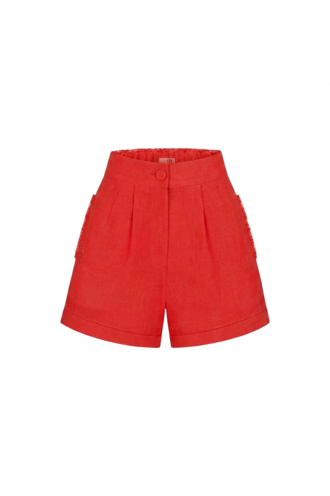 Red Linen Shorts by Atelier Handmade on curated-crowd.com