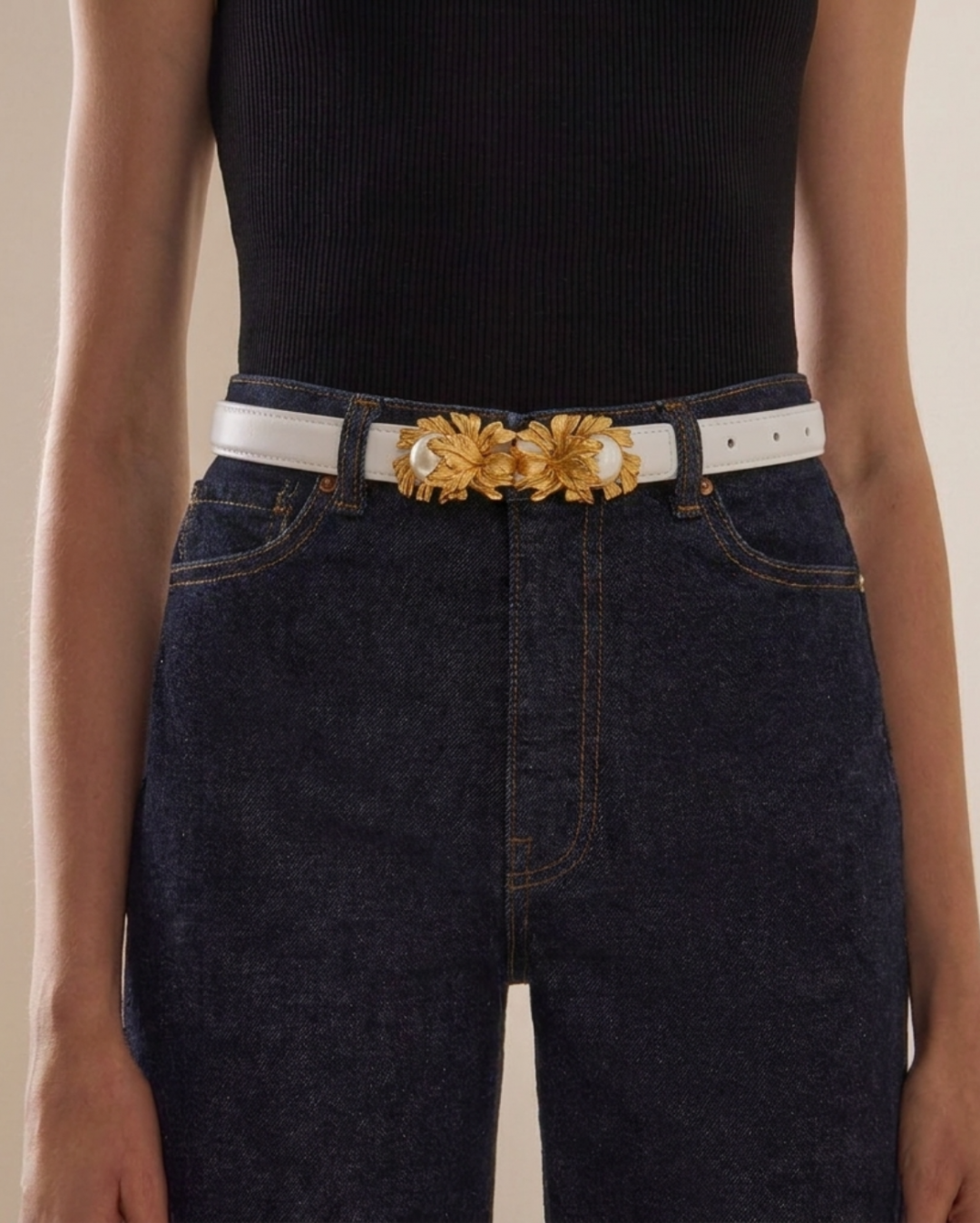 Moonflower Narrow Belt by Sonia Petroff on curated-crowd.com