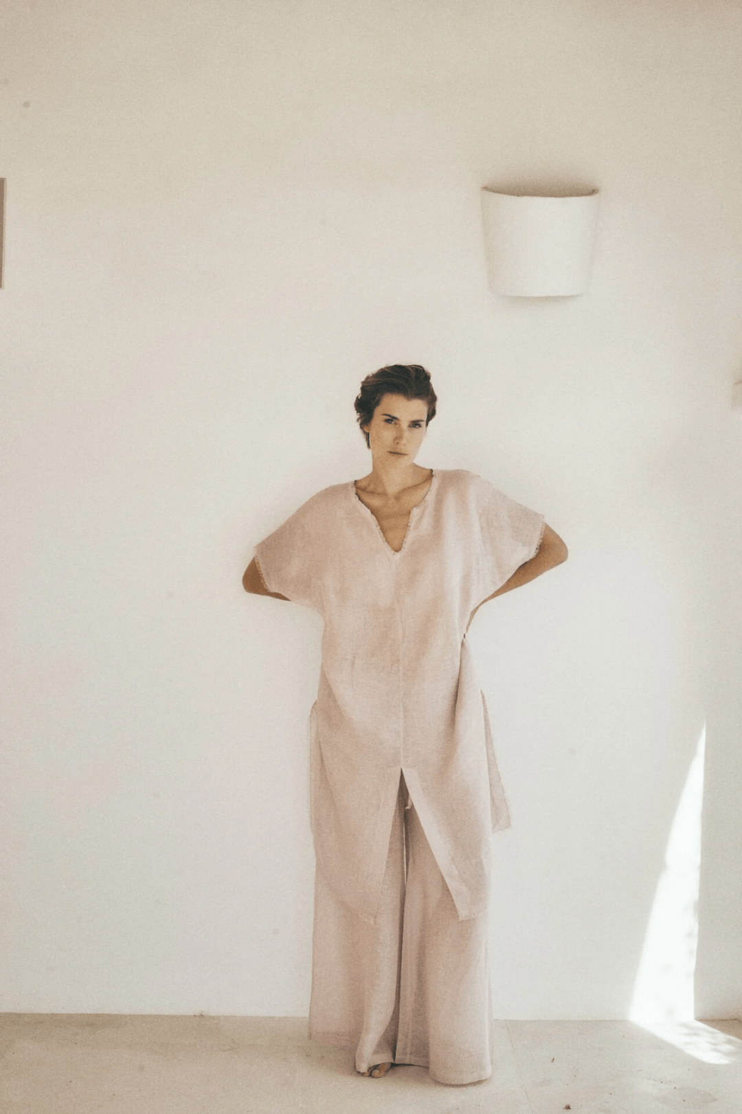 Wide Leg Linen Trousers by Atelier Handmade on curated-crowd.com