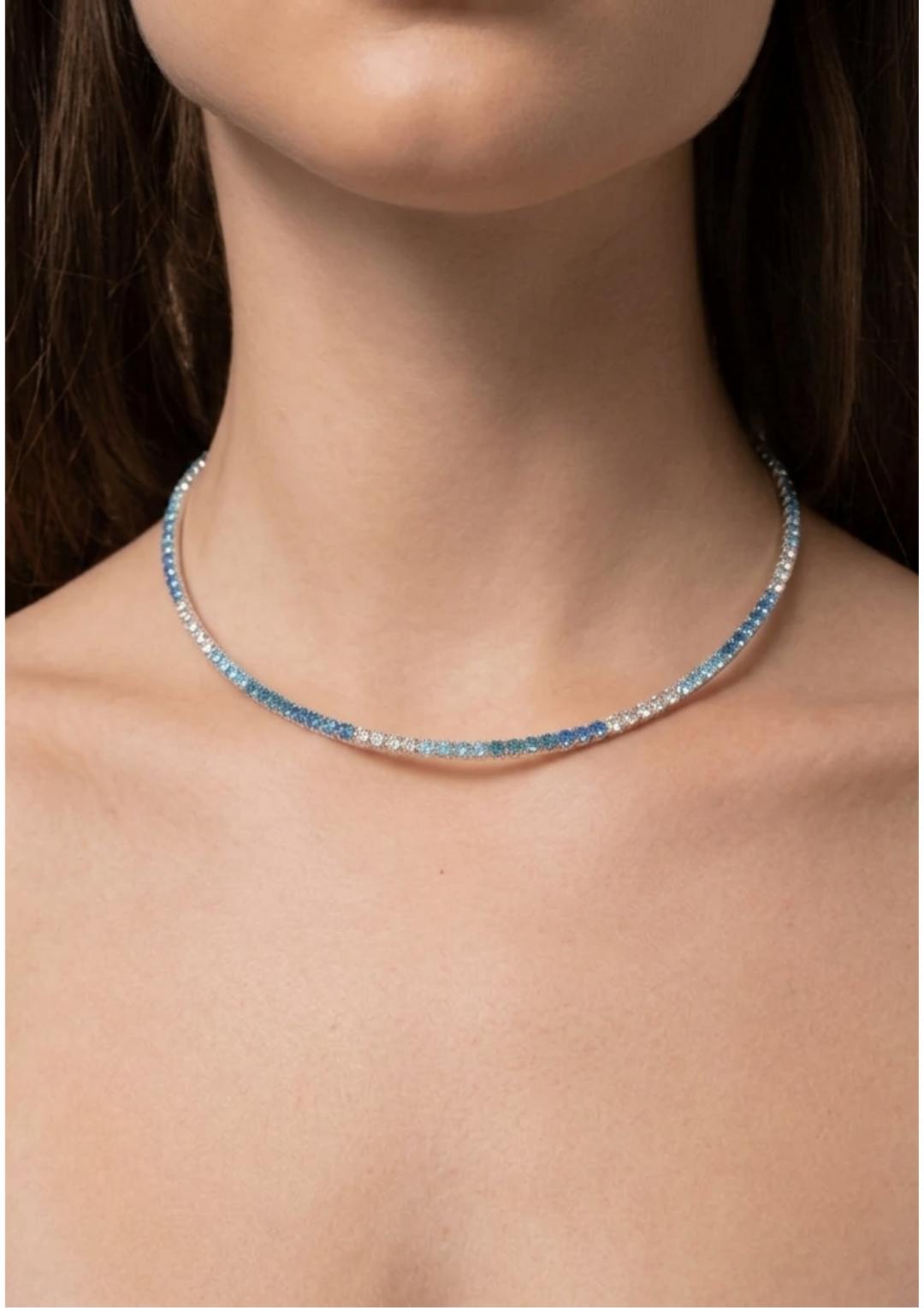 Inner Light Choker Silver Aqua by Talita London on curated-crowd.com