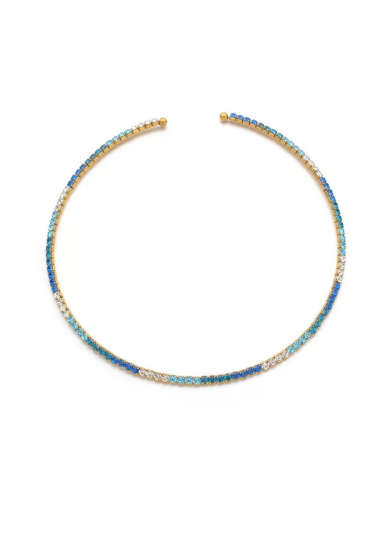 Inner Light Choker Gold Aqua by Talita London on curated-crowd.com