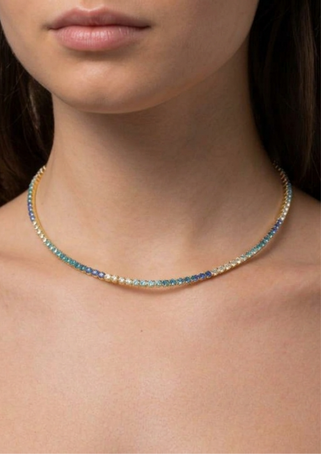 Inner Light Choker Gold Aqua by Talita London on curated-crowd.com
