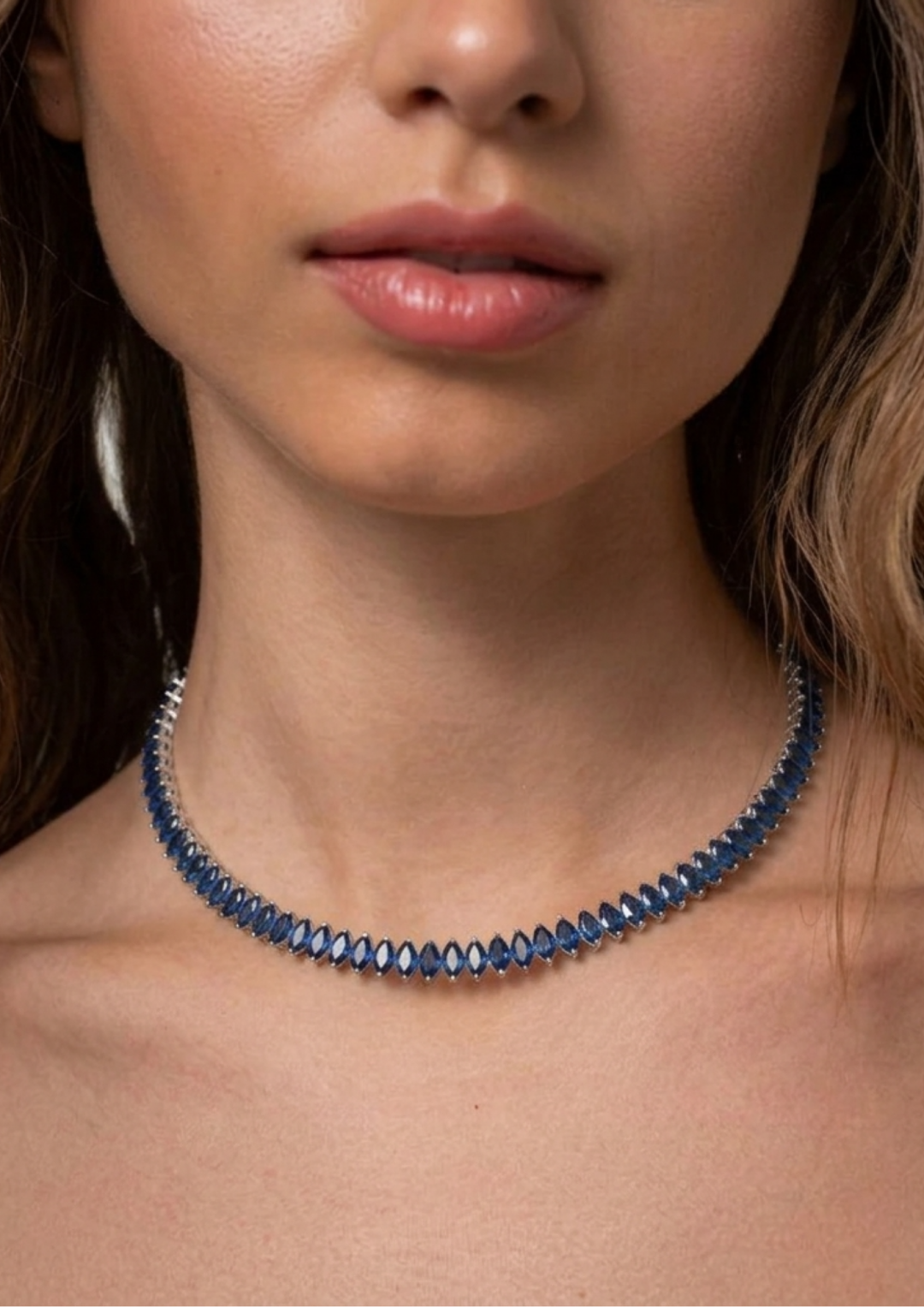 Marquise Choker Blue by Talita London on curated-crowd.com