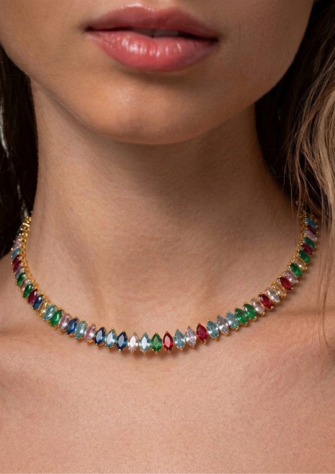 Marquise Choker Gold Rainbow by Talita London on curated-crowd.com