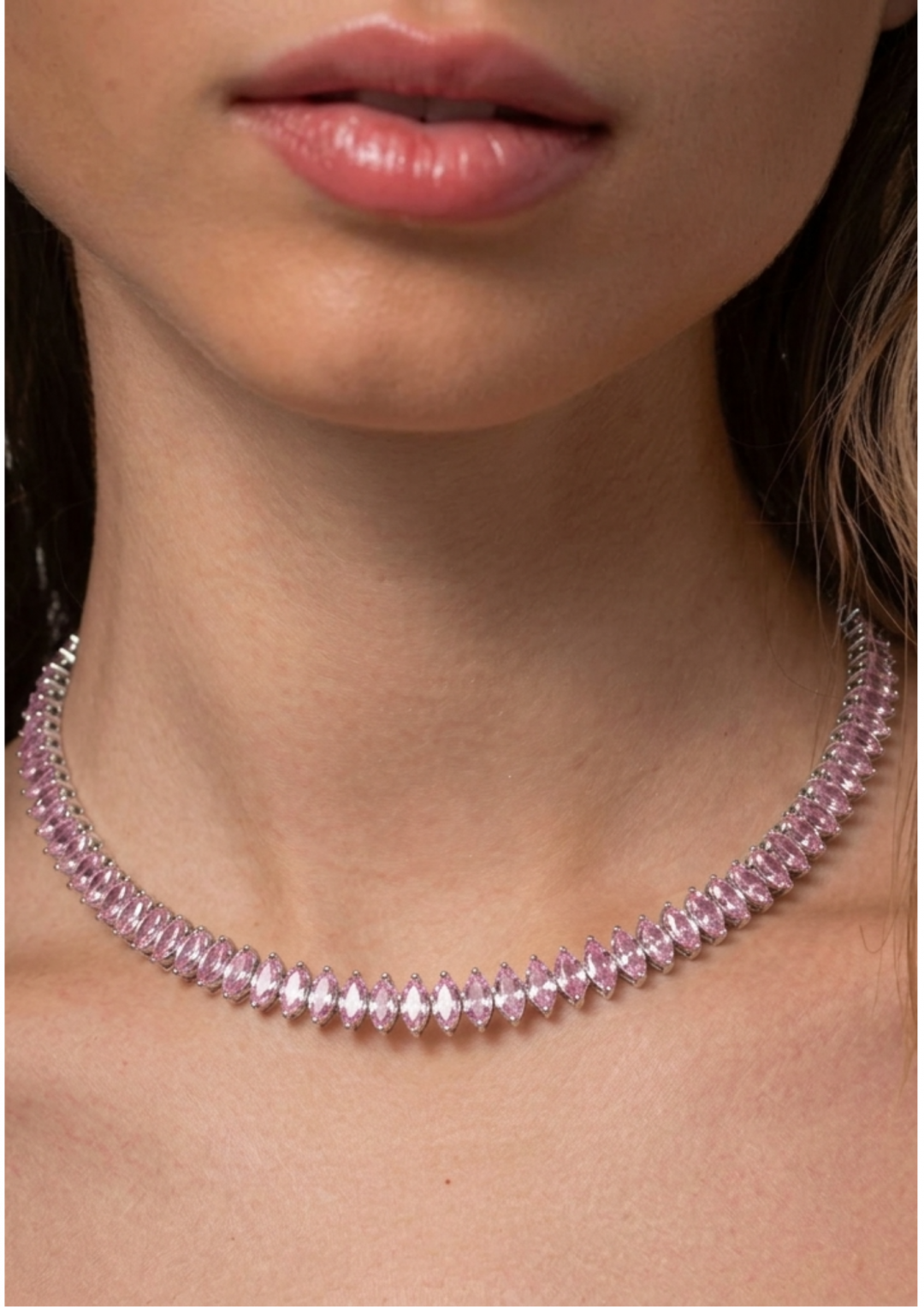 Marquise Choker Pink by Talita London on curated-crowd.com