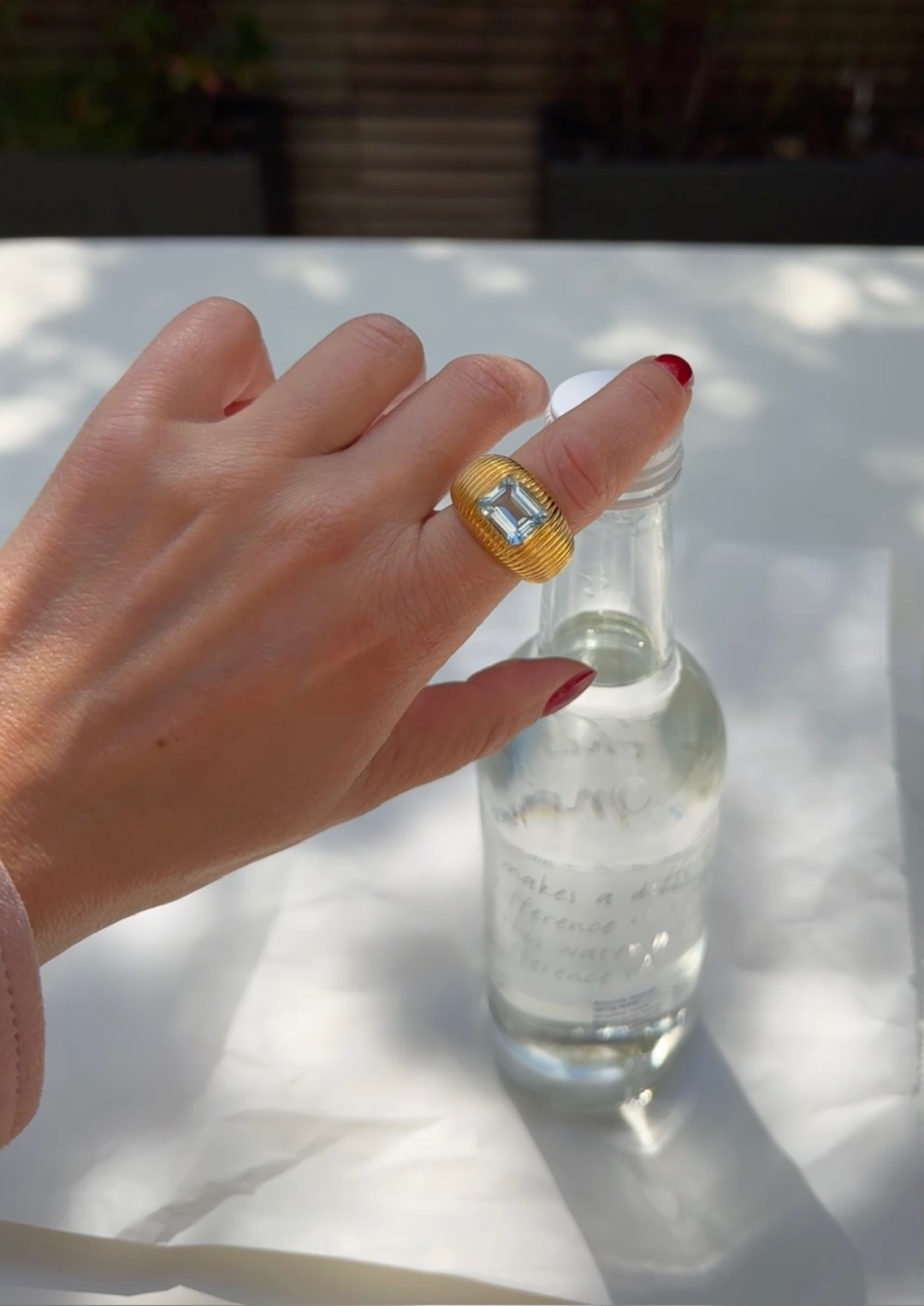 Blue Topaz Set Flared Wirewrap Ring by Tay Jewellery on curated-crowd.com