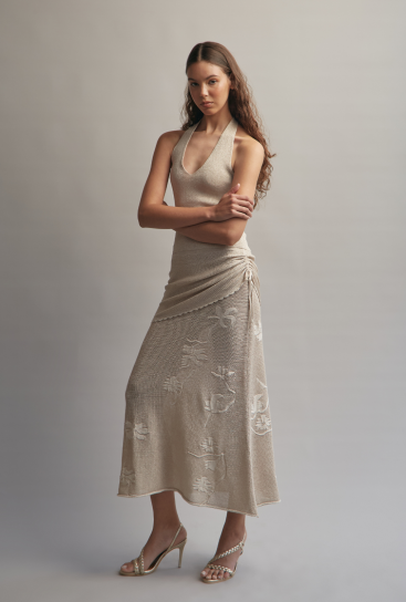 Luca Wrap Skirt Champagne by Fringe Mod on curated-crowd.com