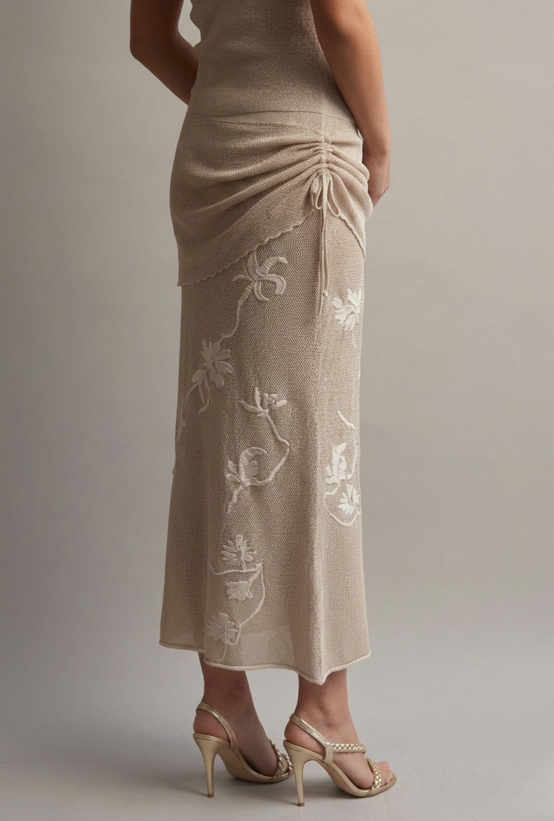 Luca Wrap Skirt Champagne by Fringe Mod on curated-crowd.com