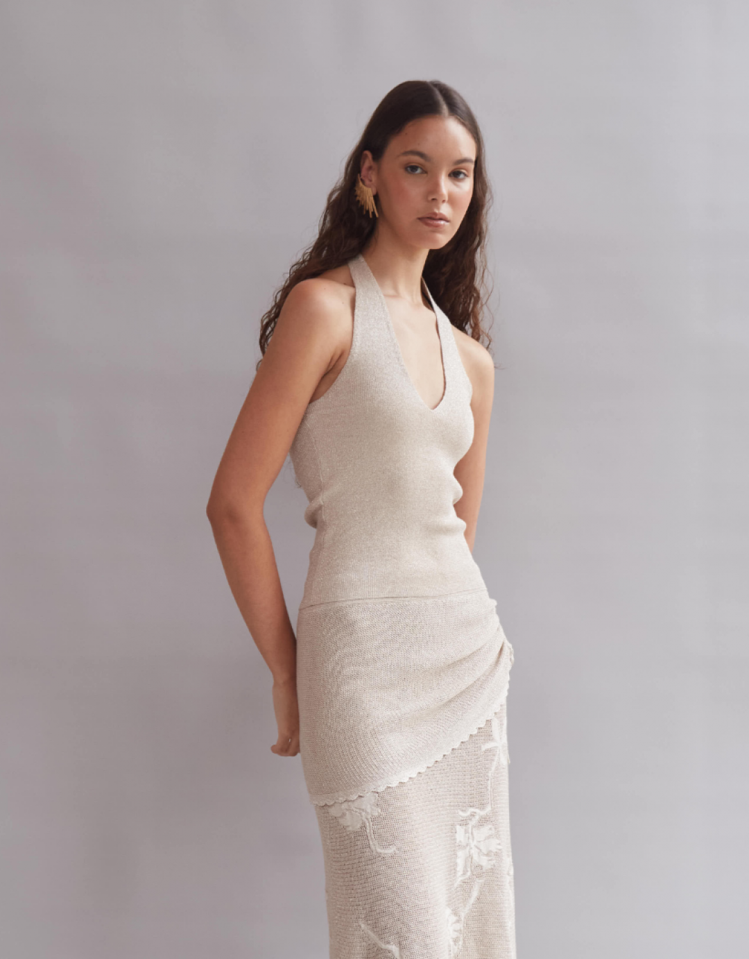 Abbie Halter Champagne by Fringe Mod on curated-crowd.com