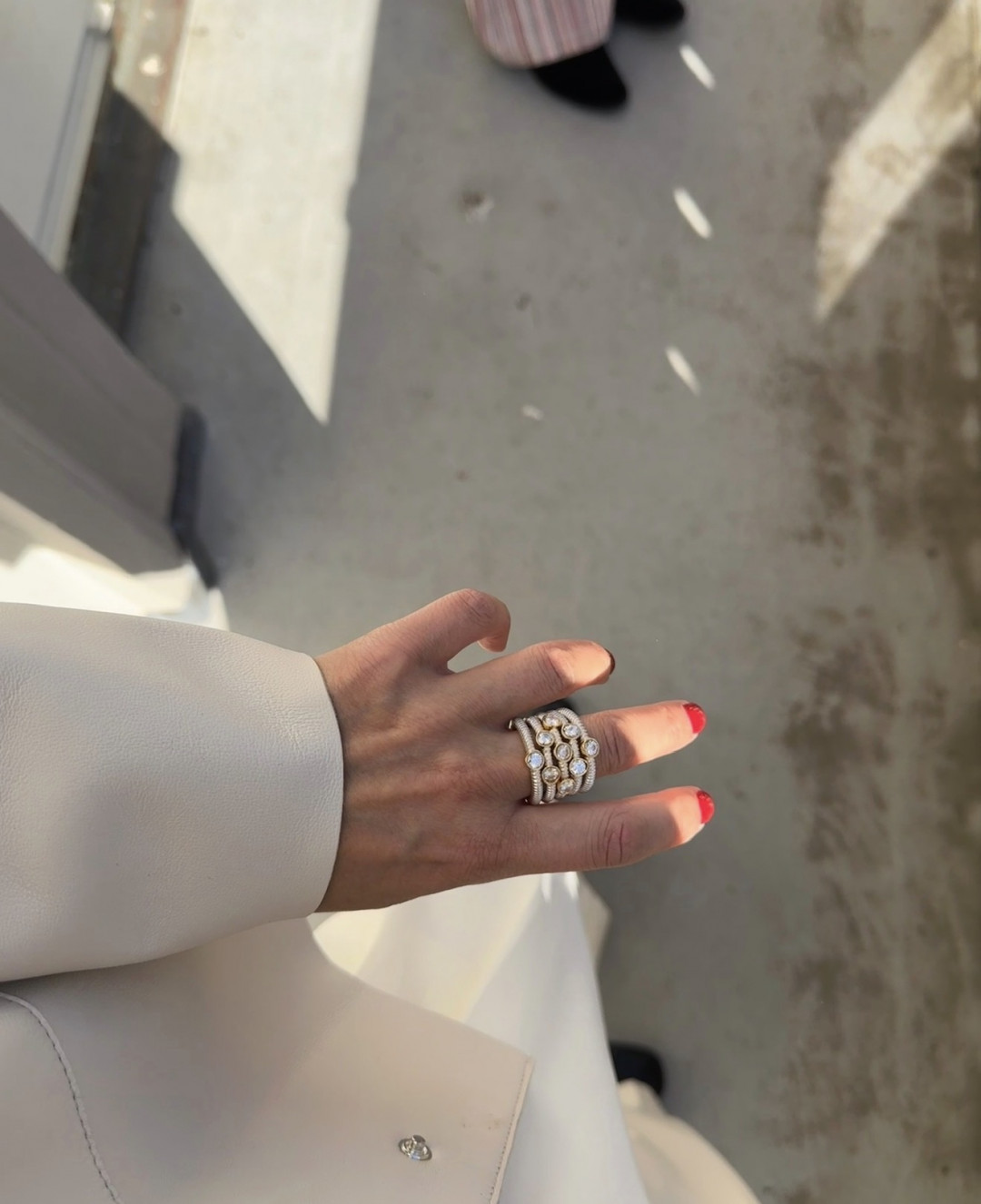 Moissanite Set Silver Harem Ring by Tay Jewellery on curated-crowd.com