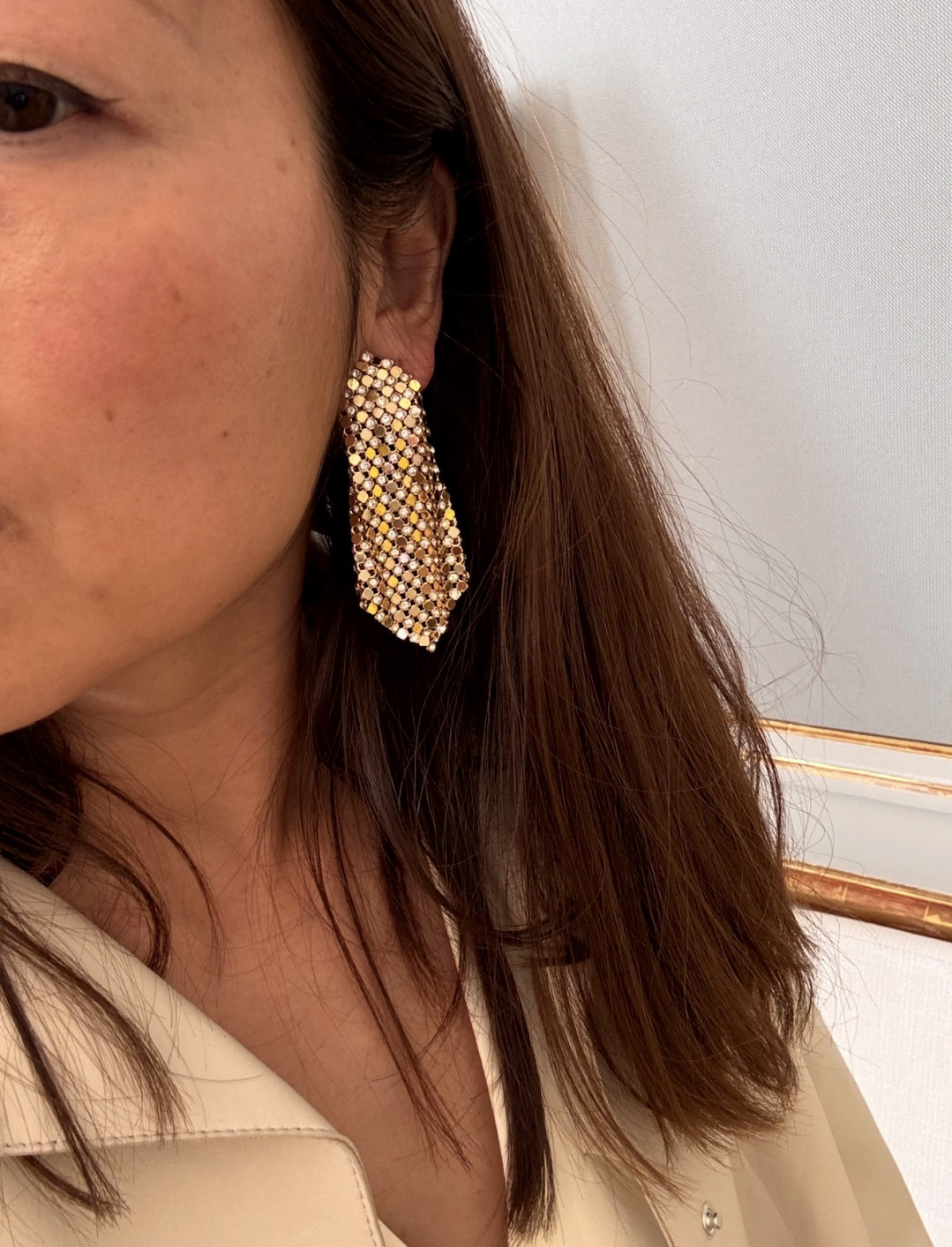 Odelia Gold Strass Earrings by Jessica K on curated-crowd.com