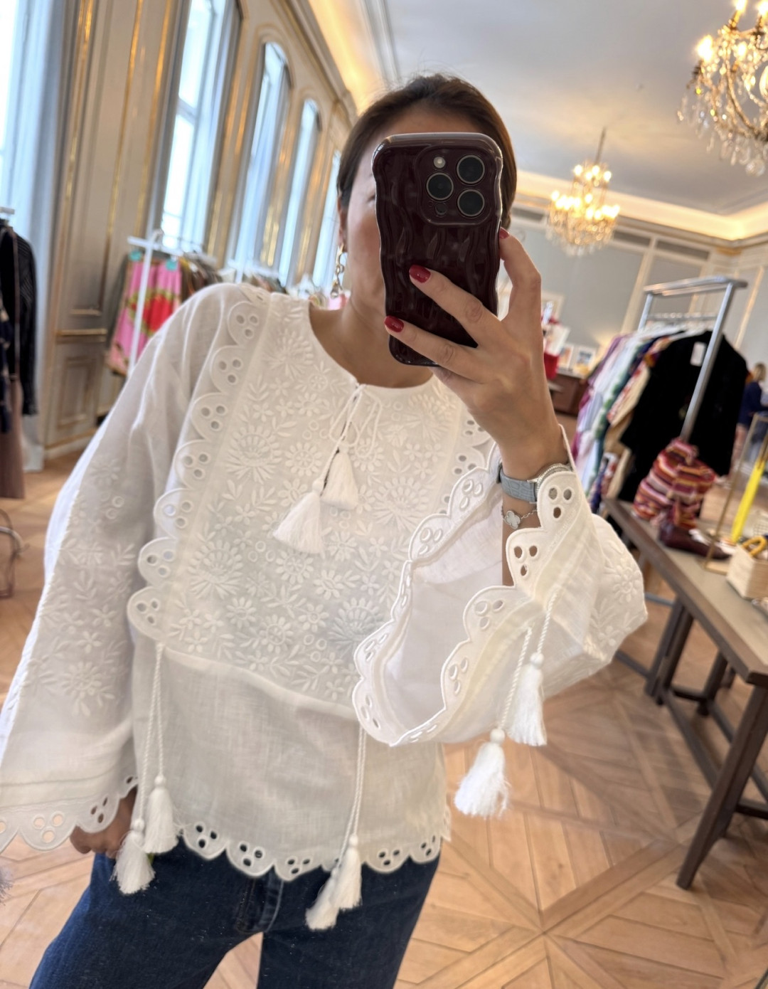 White Linen Shirt with White Floral Embroidery 'Ivan-kvitka' by Etnodim on curated-crowd.com