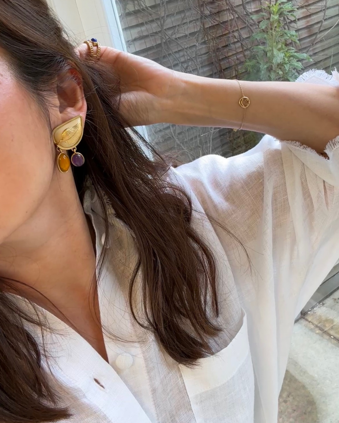 Leaf Earrings Amber by Sonia Petroff on curated-crowd.com