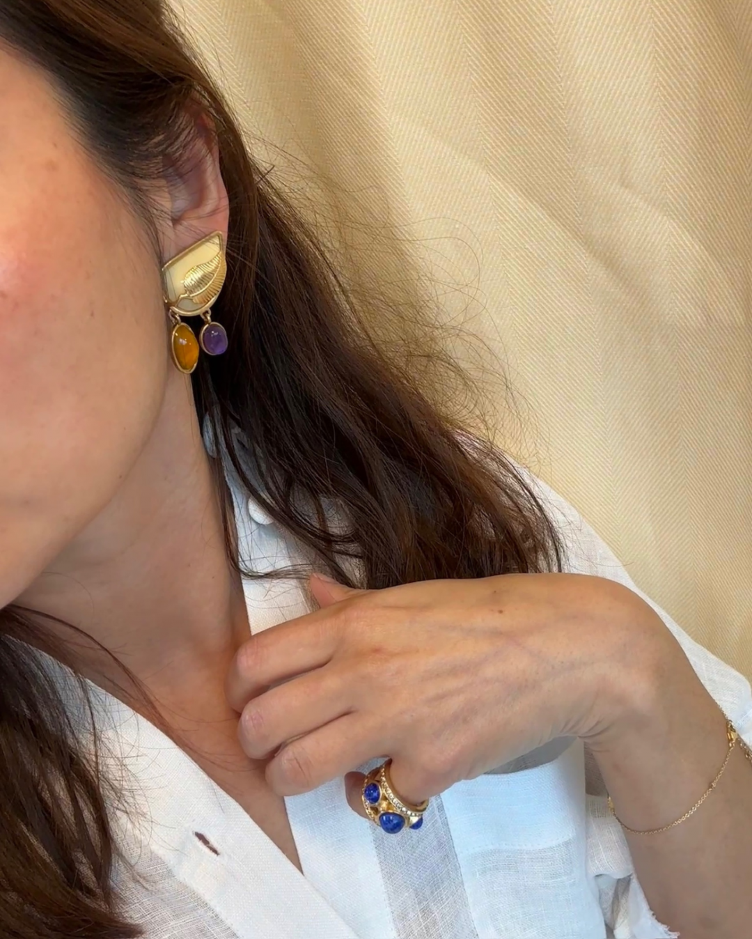 Leaf Earrings Amber by Sonia Petroff on curated-crowd.com