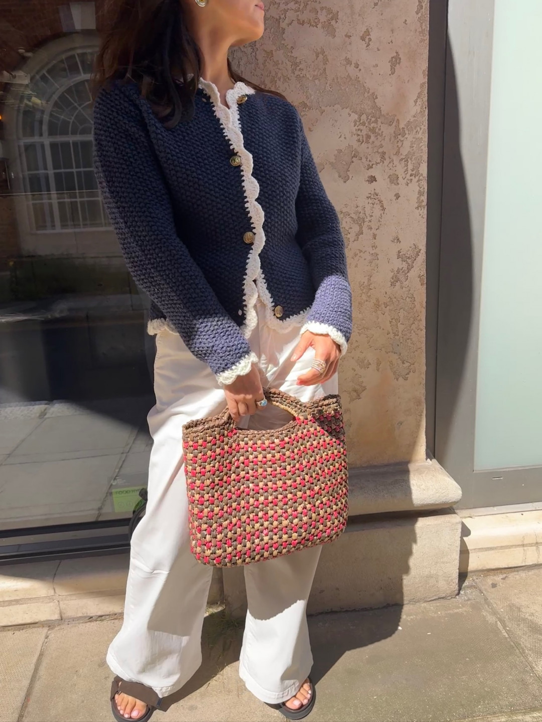 Basket Bag Brown/Pink/Beige by DEINO'S on curated-crowd.com