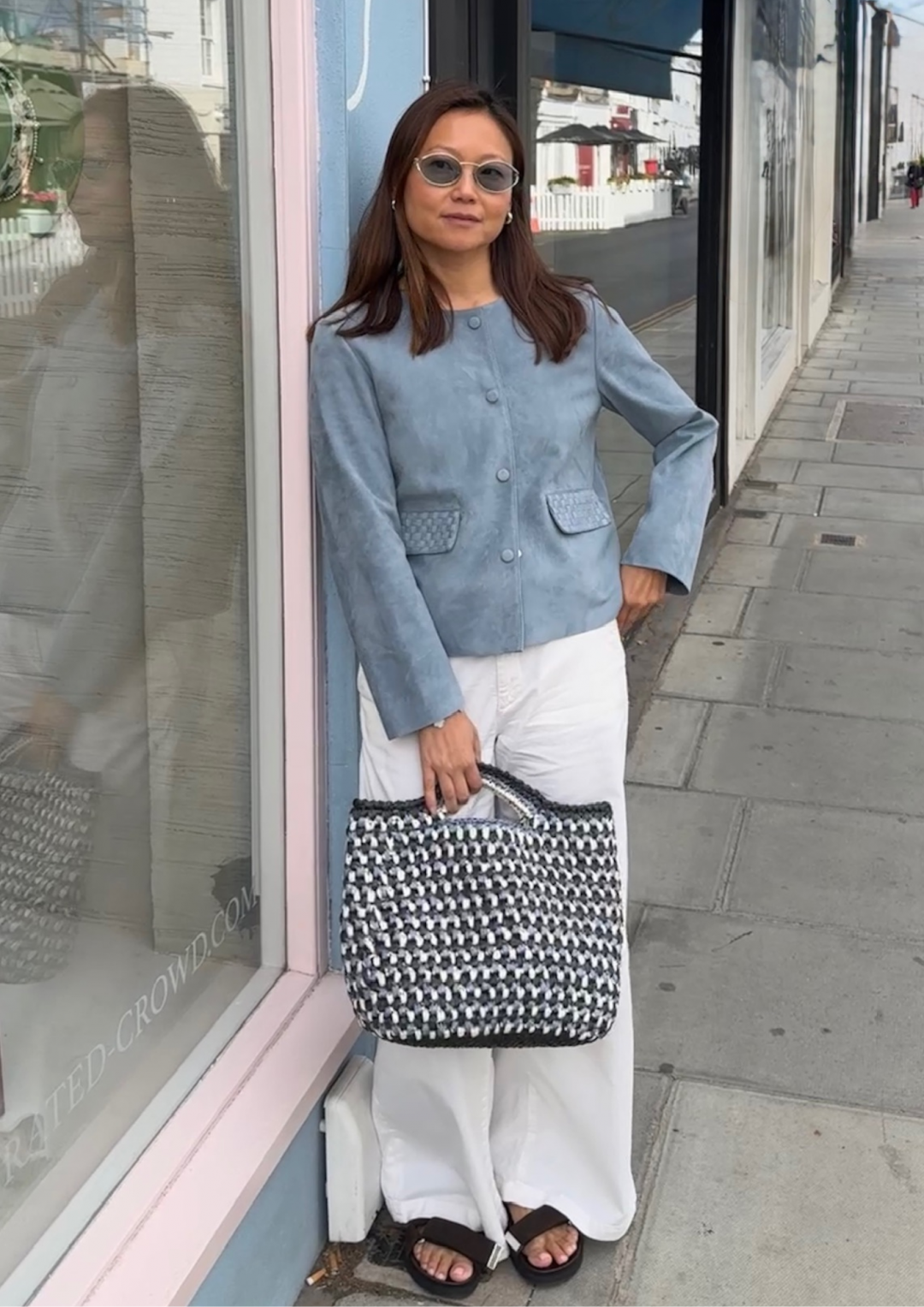 Basket Bag Black/Blue/Grey by DEINO'S on curated-crowd.com