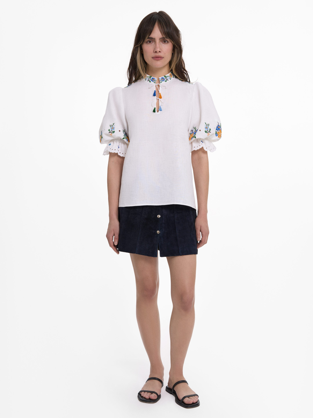 “Vesnoviy” Short-Sleeved Blouse by Etnodim on curated-crowd.com
