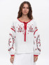White Embroidered Shirt with Free Cut Svitanok by Etnodim on curated-crowd.com