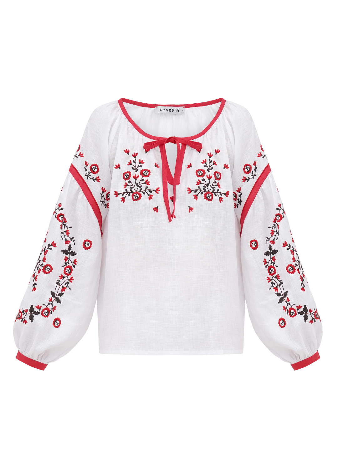White Embroidered Shirt with Free Cut Svitanok by Etnodim on curated-crowd.com