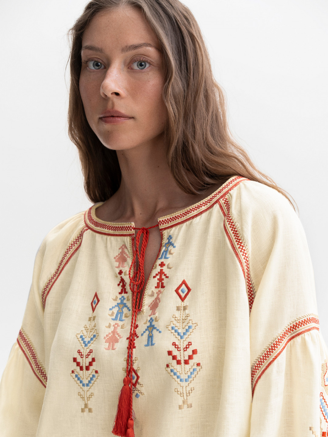 Women's Shirt with Embroidery of Ukrainian Cities-Heroes Yednist by Etnodim on curated-crowd.com