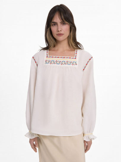 “Liubystok” Square-Neck Shirt by Etnodim on curated-crowd.com