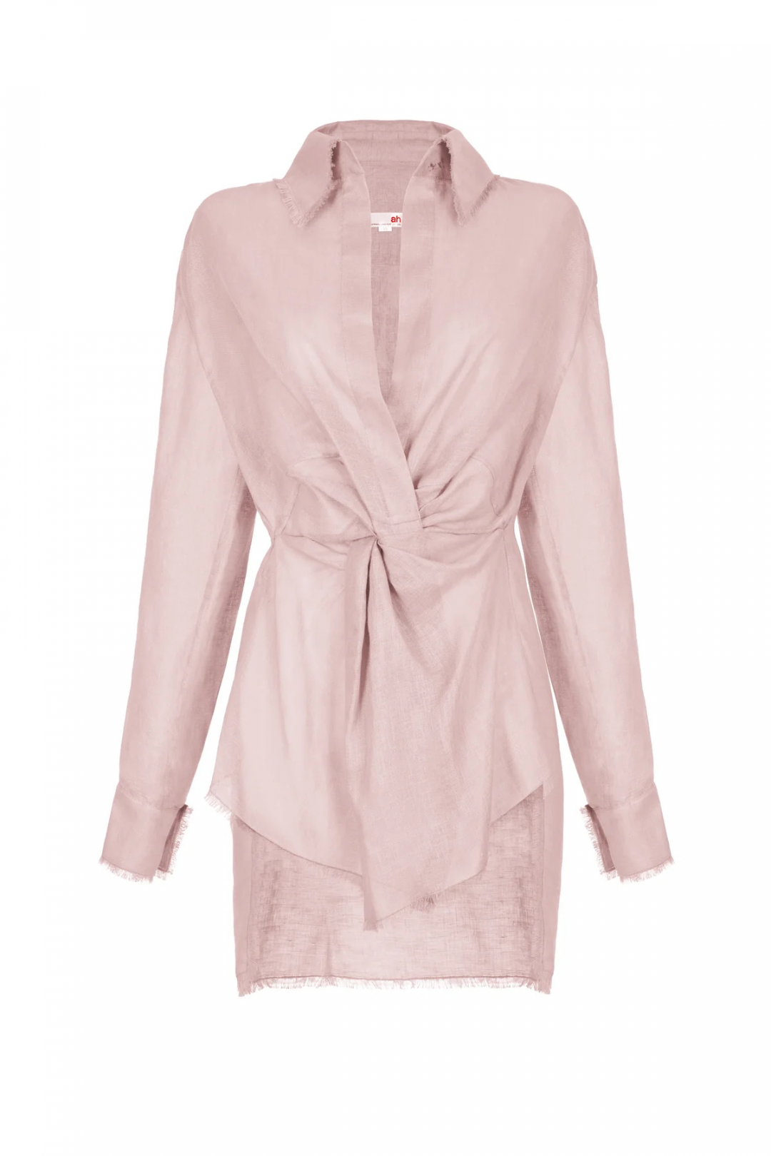 Front Knotted Linen Dress by Atelier Handmade on curated-crowd.com