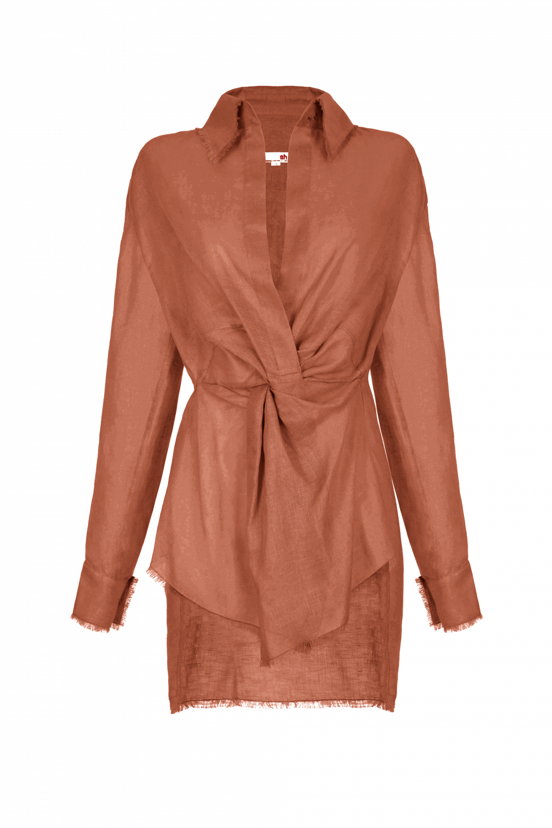 Front Knotted Linen Dress by Atelier Handmade on curated-crowd.com