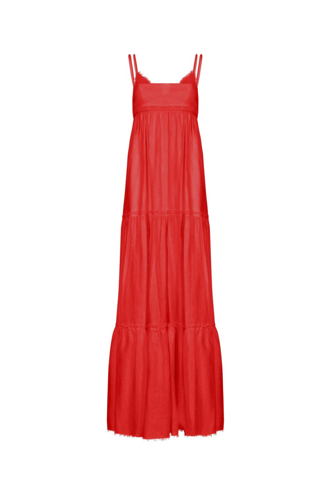 Linen Tiered Maxi Dress by Atelier Handmade on curated-crowd.com