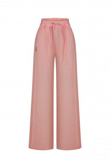 Long Tie High-Waist Trousers by Atelier Handmade on curated-crowd.com
