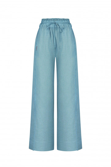 Long Tie High-Waist Trousers by Atelier Handmade on curated-crowd.com
