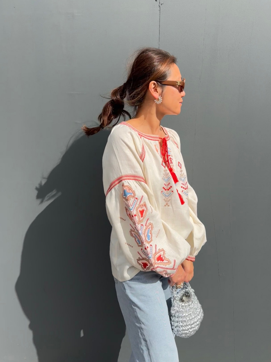 Women's Shirt with Embroidery of Ukrainian Cities-Heroes Yednist by Etnodim on curated-crowd.com