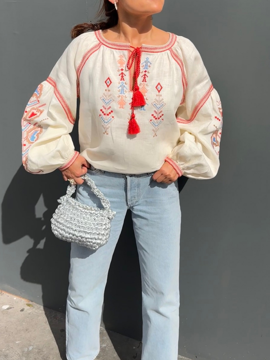 Women's Shirt with Embroidery of Ukrainian Cities-Heroes Yednist by Etnodim on curated-crowd.com