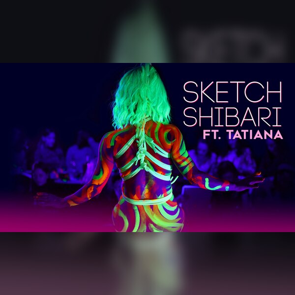 Sketch Shibari! Neon Naked Life Drawing