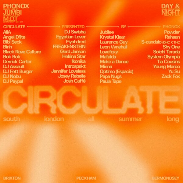 Phonox X Mot: Circulate With Optimo (espacio), Papa Nugs, Tia Cousins - Day & Night