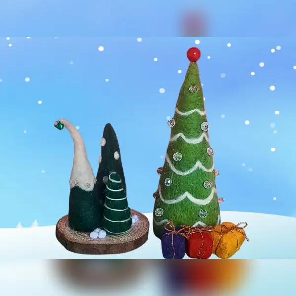 Needle Felting: Christmas Trees