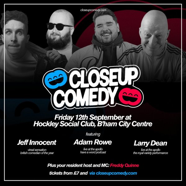 Friday Night Comedy with Adam Rowe, Jeff Innocent & Larry Dean