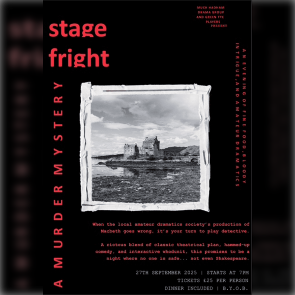 Murder Mystery - Stage Fright Includes 3 Course Meal