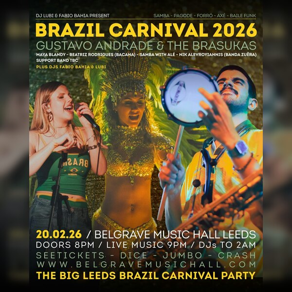 Brazil Carnival 2026 With Gustavo Andrade & The Brasukas + Special Guests