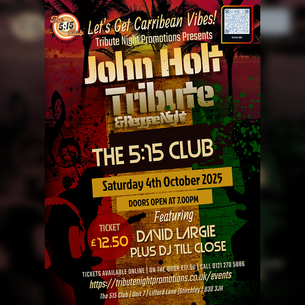 John Holt / Reggae Tribute Night - Stirchley