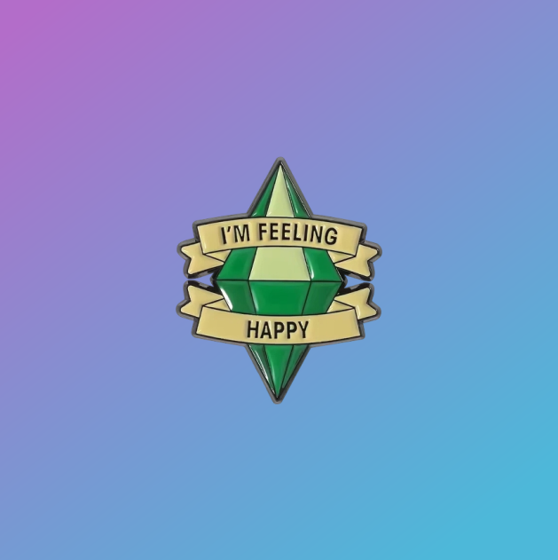 "I'm Feeling Happy" Plumbob Enamel Pin Badge