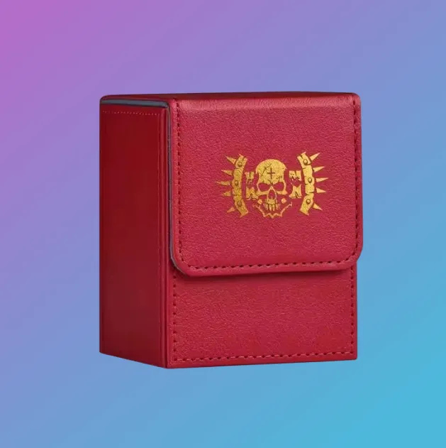 Red Faux Leather Deck Box