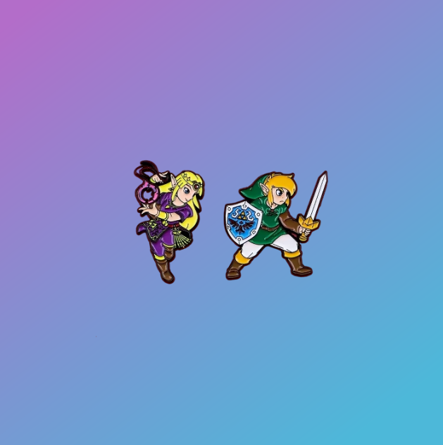 Legend of Zelda - Princess Zelda & Link Enamel Pin Badge Set