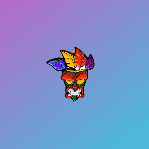 Crash Bandicoot: Aku Aku Mask Enamel Pin Badge