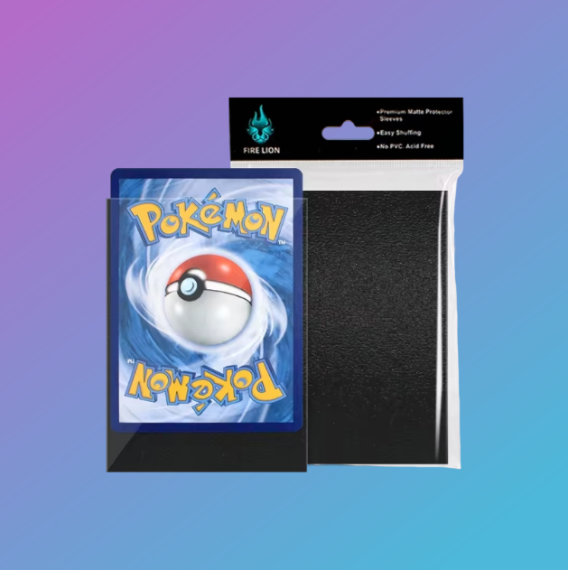 Fire Lion Premium Matte Black Card Protector Sleeves